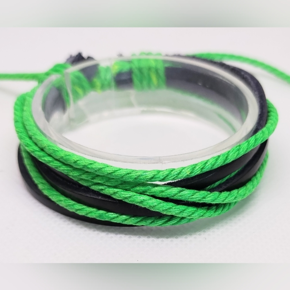 Men's Bracelet Leather Rope Layered New
